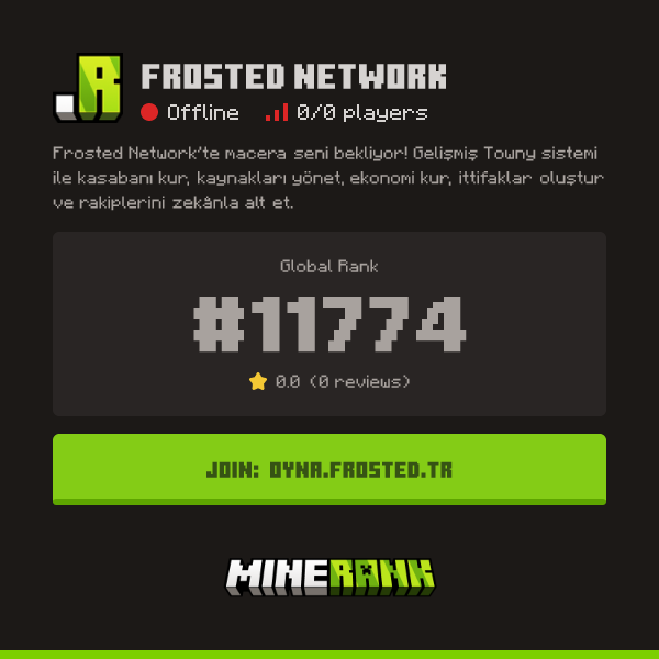 Frosted Network Server IP, Reviews and Vote Link - Minerank
