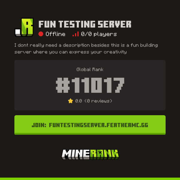 Fun Testing Server Server IP, Reviews and Vote Link - Minerank