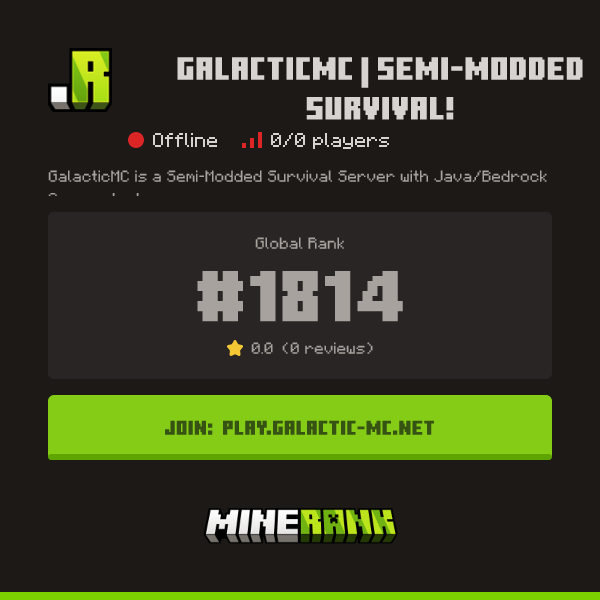 GalacticMC | Semi-Modded Survival! Server IP, Reviews and Vote Link ...