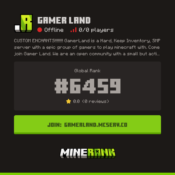 Gamer Land Server IP, Reviews and Vote Link - Minerank