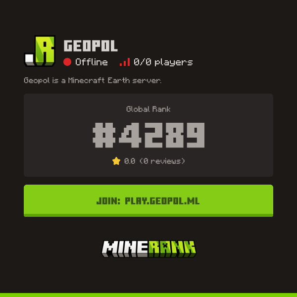 Geopol Server IP, Reviews and Vote Link - Minerank