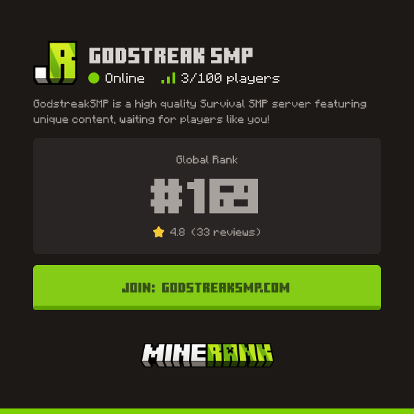 Send Your Vote & Review for Godstreak SMP - Minerank