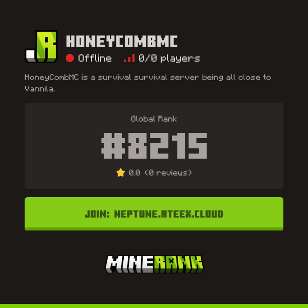 HoneyCombMC Server IP, Reviews and Vote Link - Minerank