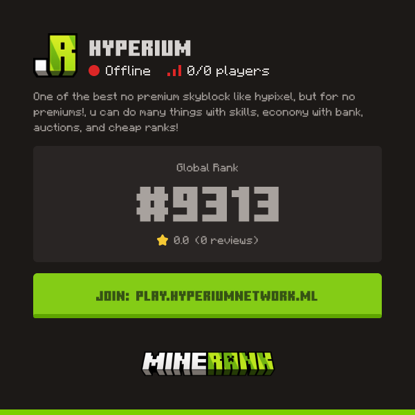 Hyperium Server IP, Reviews and Vote Link - Minerank