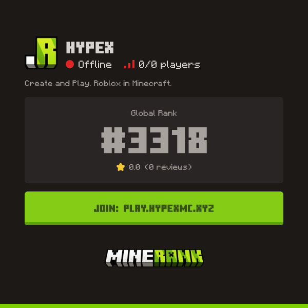 Hypex Server IP, Reviews and Vote Link - Minerank