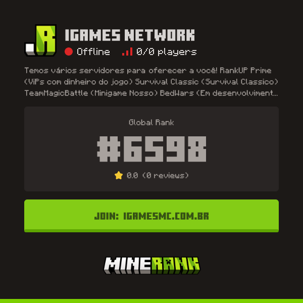 iGames Network Server IP, Reviews and Vote Link - Minerank