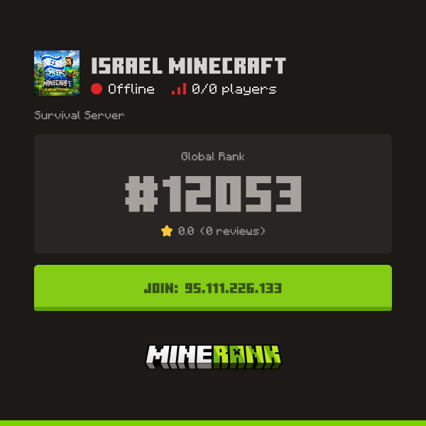 Israel Minecraft Server IP, Reviews and Vote Link - Minerank