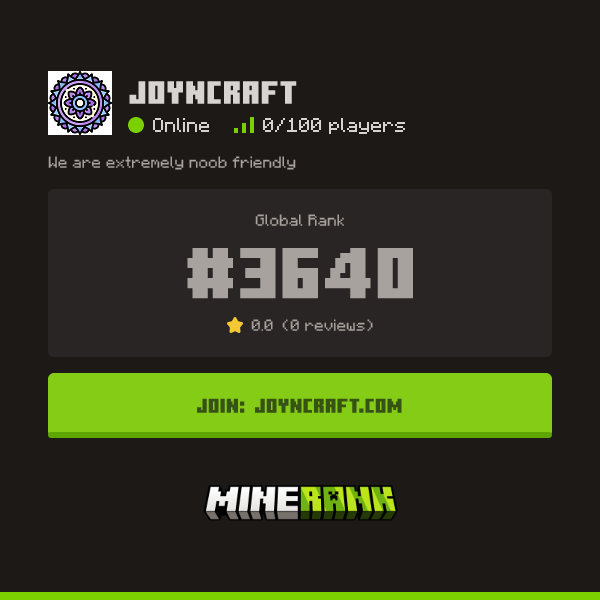 JoynCraft Server IP, Reviews and Vote Link - Minerank