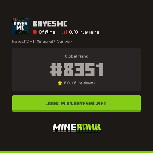 KayesMC Server IP, Reviews and Vote Link - Minerank