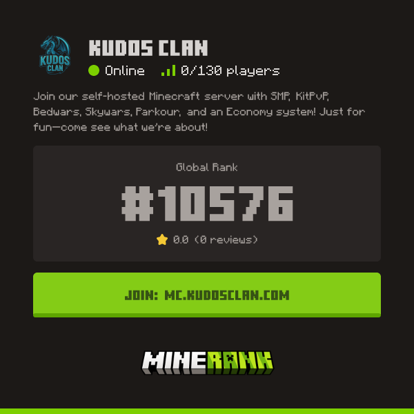 Kudos Clan Server IP, Reviews and Vote Link - Minerank