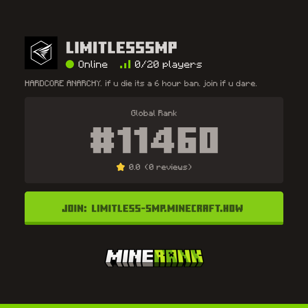 LimitlessSMP Server IP, Reviews and Vote Link - Minerank