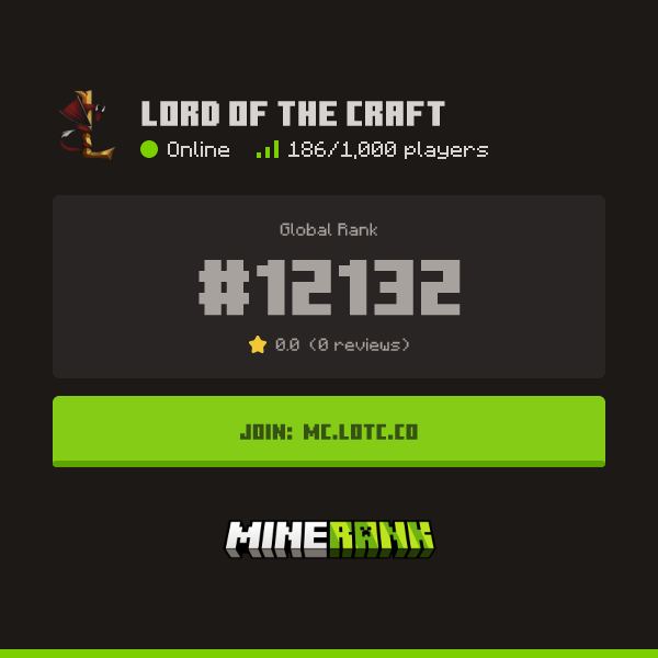 Lord Of The Craft Server IP, Reviews and Vote Link - Minerank
