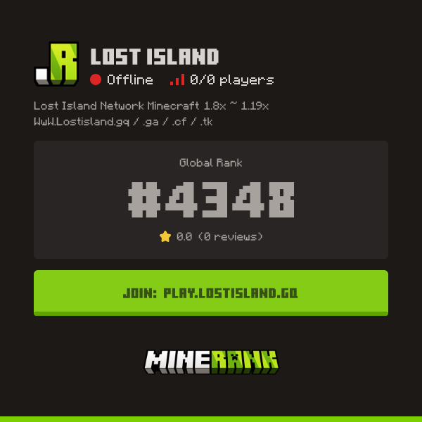 Lost Island Server IP, Reviews and Vote Link - Minerank