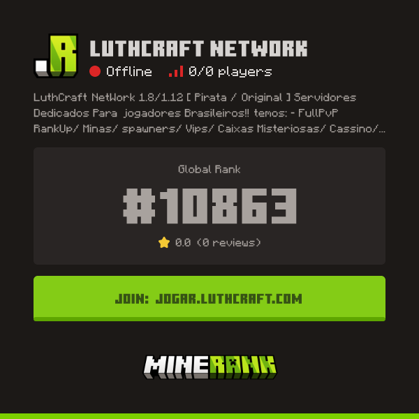 LuthCraft NetWork Server IP, Reviews and Vote Link - Minerank
