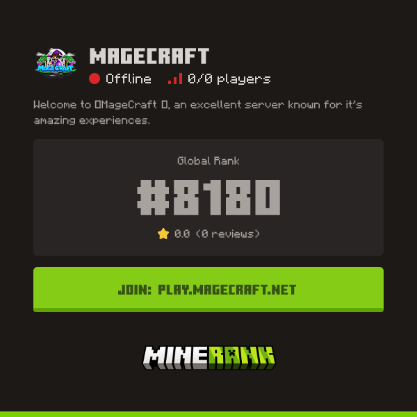 MageCraft Server IP, Reviews and Vote Link - Minerank