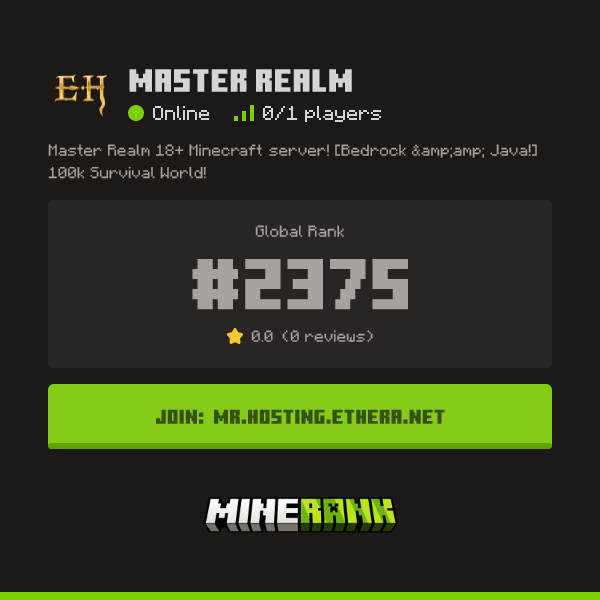 Master Realm Server IP, Reviews and Vote Link - Minerank