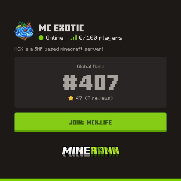 MC Exotic Server IP, Reviews and Vote Link - Minerank