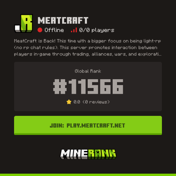 Meatcraft Server IP, Reviews and Vote Link - Minerank