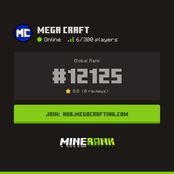 Mega Craft Server IP, Reviews and Vote Link - Minerank