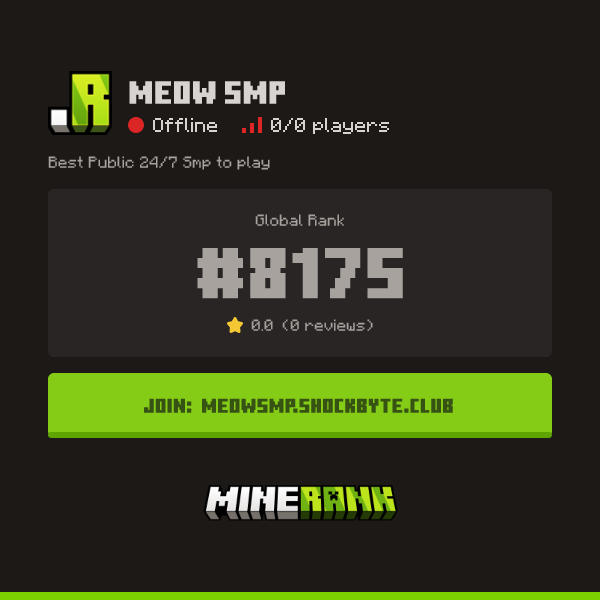 Meow SMP Server IP, Reviews and Vote Link - Minerank