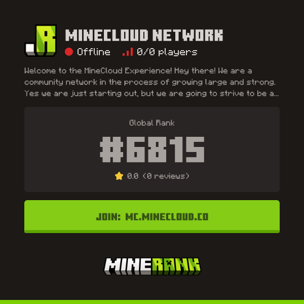 MineCloud Network Server IP, Reviews and Vote Link - Minerank