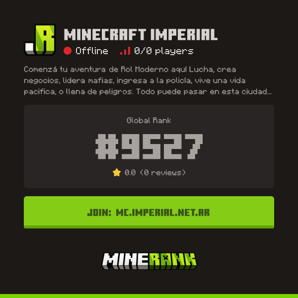 Minecraft Imperial Server IP, Reviews and Vote Link - Minerank