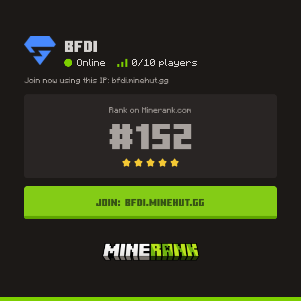 bfdi Minecraft Server IP, Reviews and Vote Link - Minerank