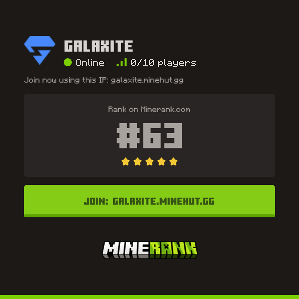 galaxite Minecraft Server IP, Reviews and Vote Link - Minerank