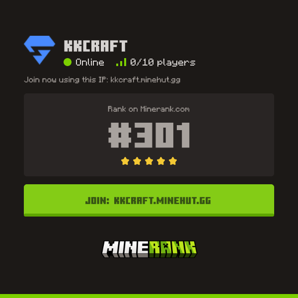 KKCraft Minecraft Server IP, Reviews and Vote Link - Minerank