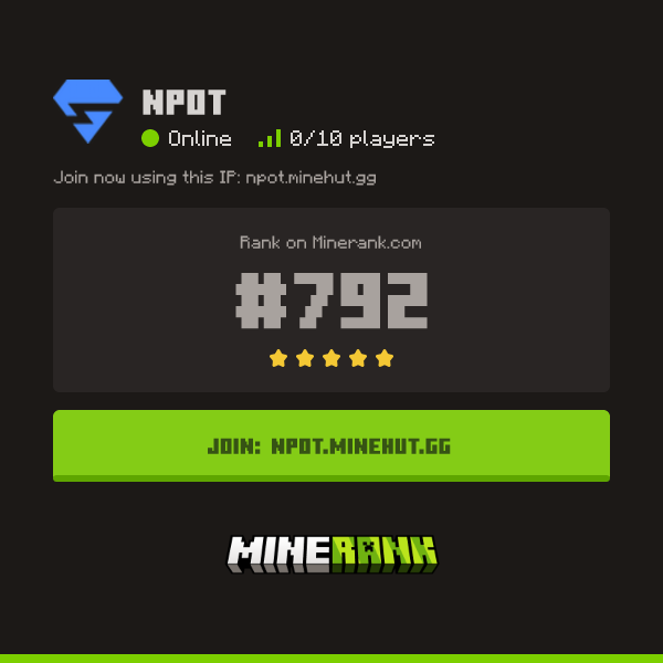 NPOT Minecraft Server IP, Reviews and Vote Link - Minerank