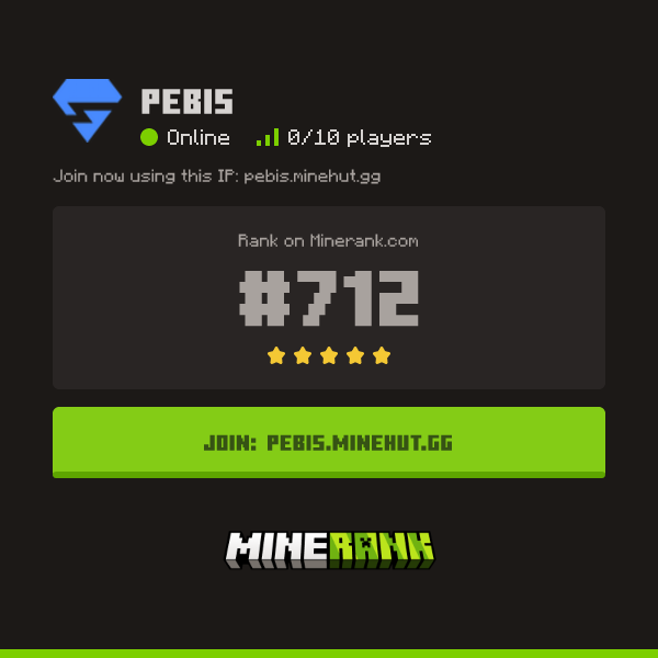 pebis Minecraft Server IP, Reviews and Vote Link - Minerank