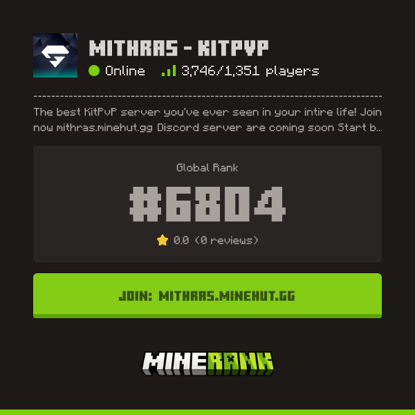 Mithras - Kitpvp Server IP, Reviews and Vote Link - Minerank