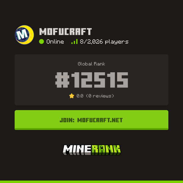 mofucraft Server IP, Reviews and Vote Link - Minerank
