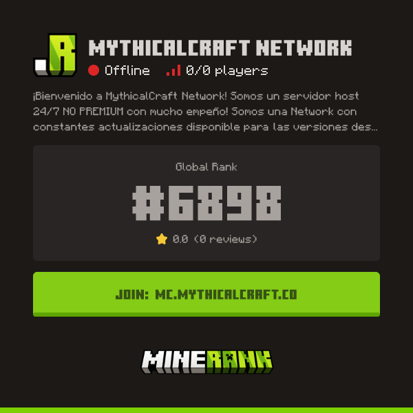 MythicalCraft Network Server IP, Reviews and Vote Link - Minerank