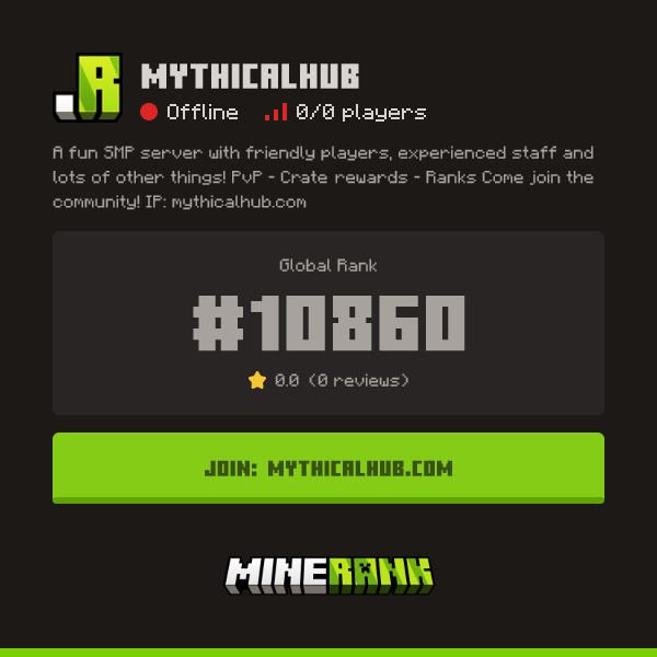 MythicalHub Server IP, Reviews and Vote Link - Minerank