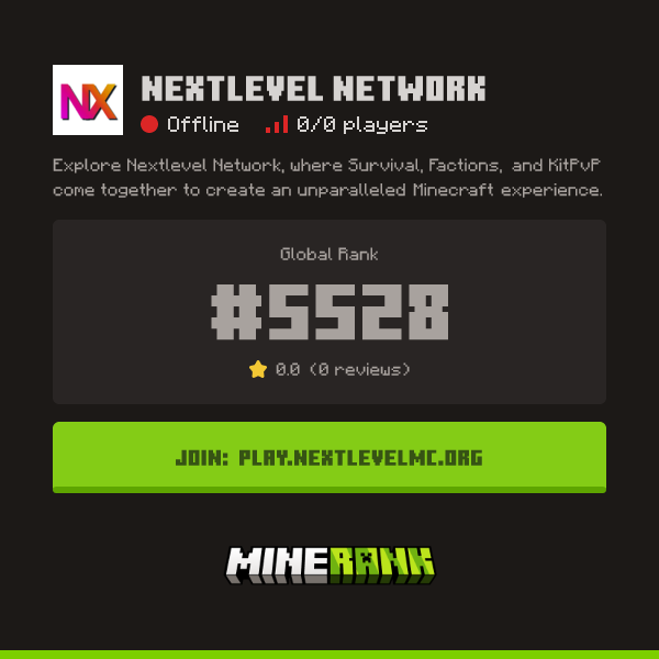 NextLevel Network Server IP, Reviews and Vote Link - Minerank