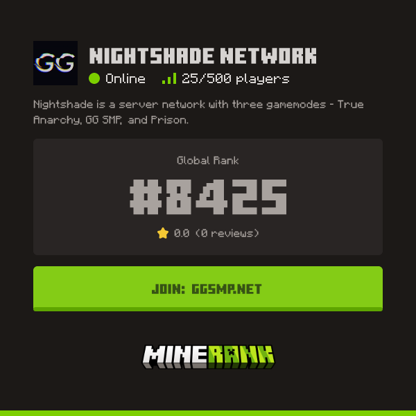 Nightshade Network Server IP, Reviews and Vote Link - Minerank