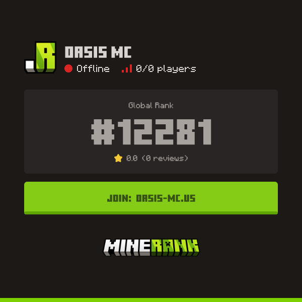 Oasis MC Server IP, Reviews and Vote Link - Minerank