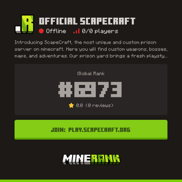 Official Scapecraft Server IP, Reviews and Vote Link - Minerank