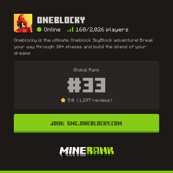Send Your Vote & Review for Oneblocky - Minerank