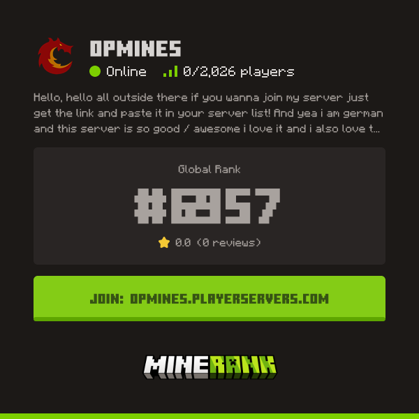 OPMines Server IP, Reviews and Vote Link - Minerank