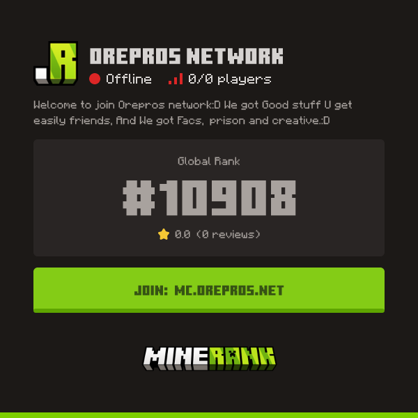 Orepros Network Server IP, Reviews and Vote Link - Minerank