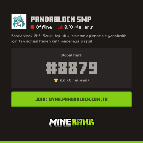 Pandablock SMP Server IP, Reviews and Vote Link - Minerank
