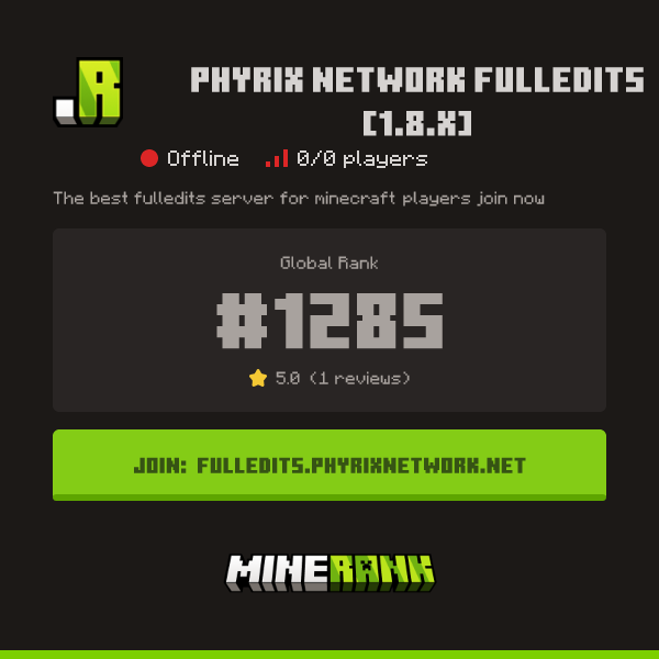 Phyrix Network FullEdits [1.8.X] Server IP, Reviews and Vote Link ...