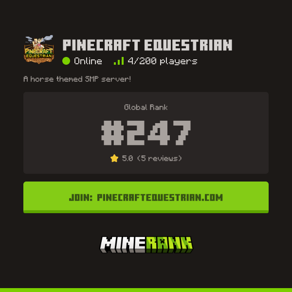 Pinecraft Equestrian Server IP, Reviews and Vote Link - Minerank
