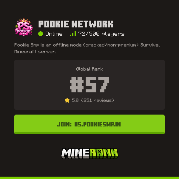 Pookie Network Minecraft Server Reviews - Minerank