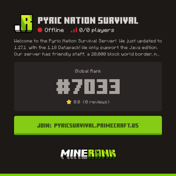 Pyric Nation Survival Server IP, Reviews and Vote Link - Minerank