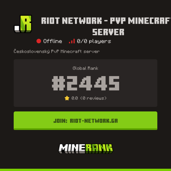 RIOT Network - PvP Minecraft server Server IP, Reviews and Vote Link ...
