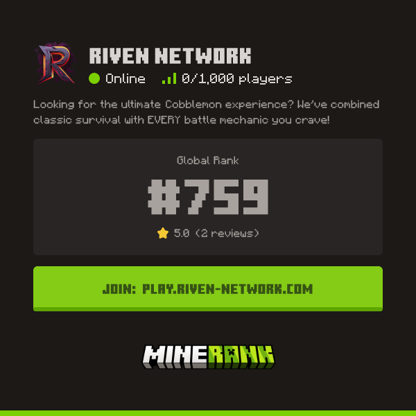 Riven Network Server IP, Reviews and Vote Link - Minerank