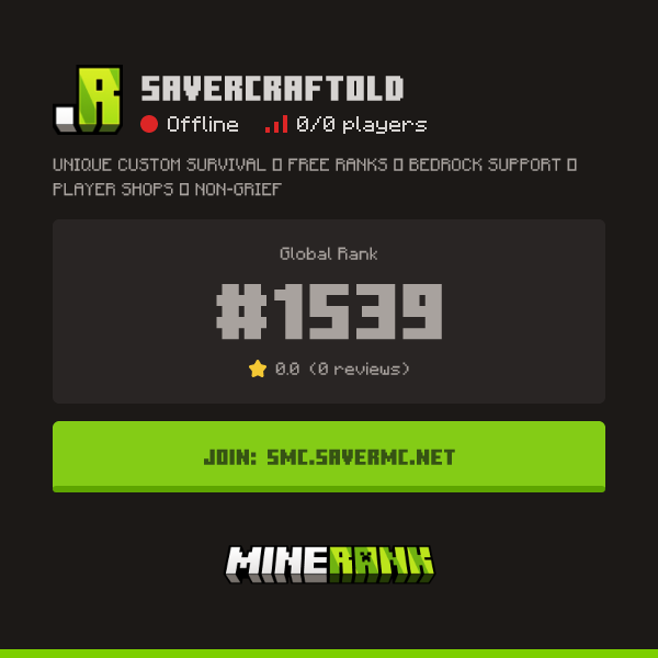 Savercraft [1.21] Server IP, Reviews and Vote Link - Minerank